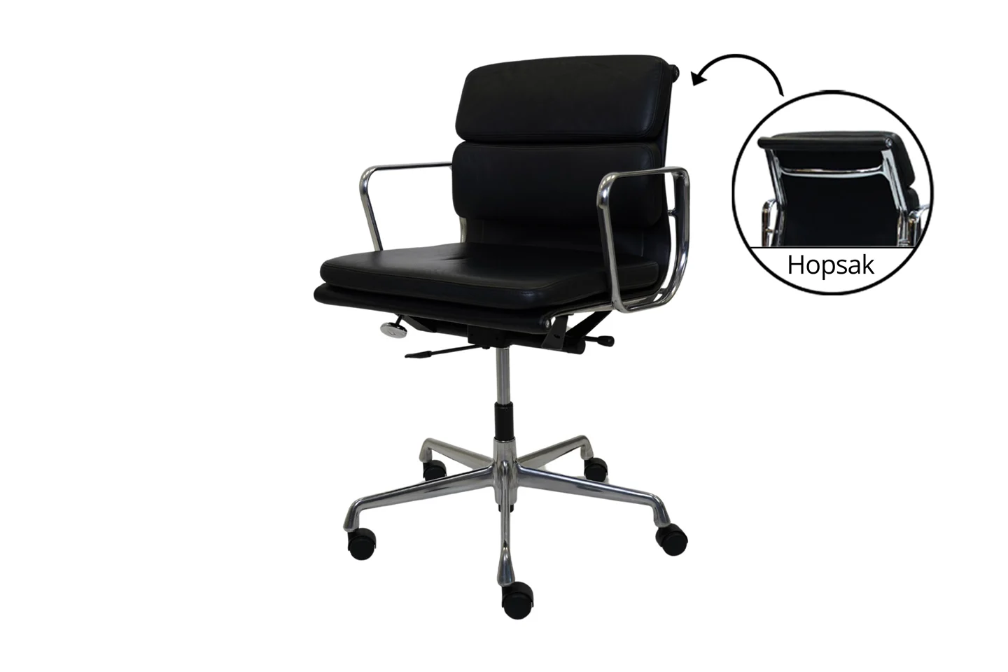 Herman Miller by Vitra EA 217 Leder / Schwarz