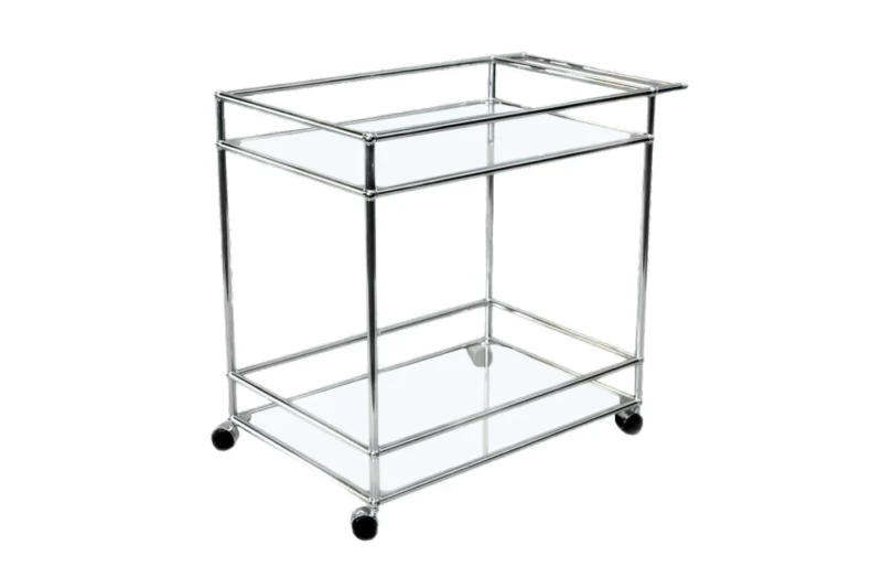 USM Haller Barwagen / Servierwagen Klarglas 75 x 50 cm