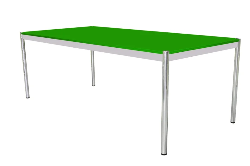 USM Haller Schreibtisch / Konferenztisch Glas / Grün 200 x 100 cm