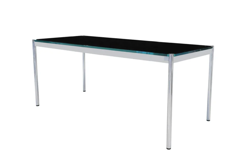 USM Haller Schreibtisch Glas / Schwarz 175 x 75 cm