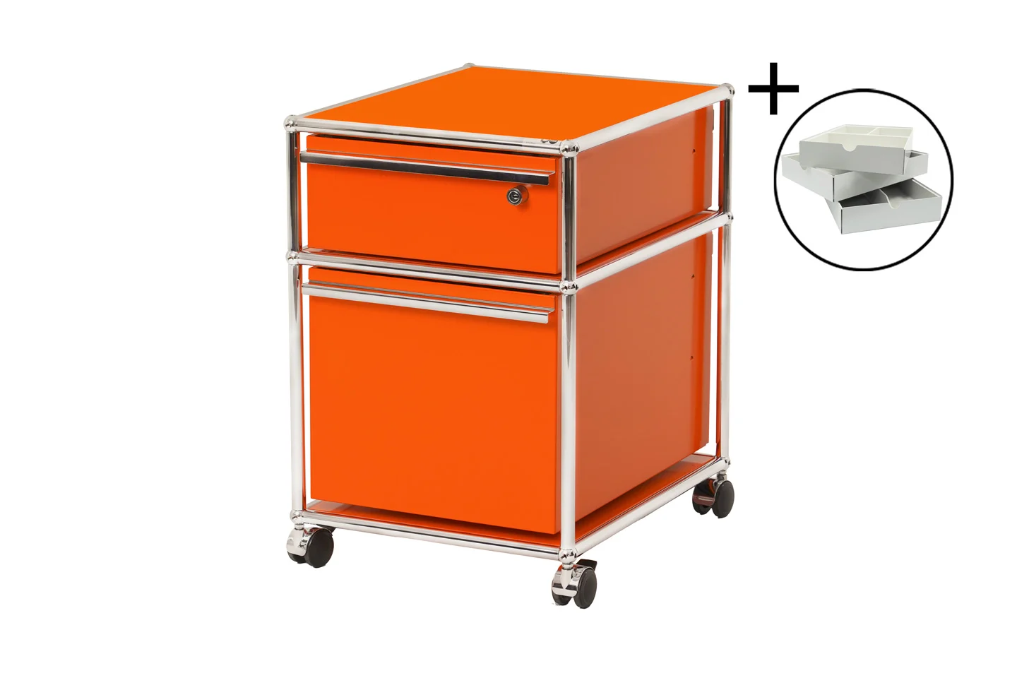 USM Haller Rollcontainer Reinorange RAL 2004