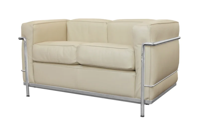 Cassina LC2 Le Corbusier 2-er Sofa Leder / Beige
