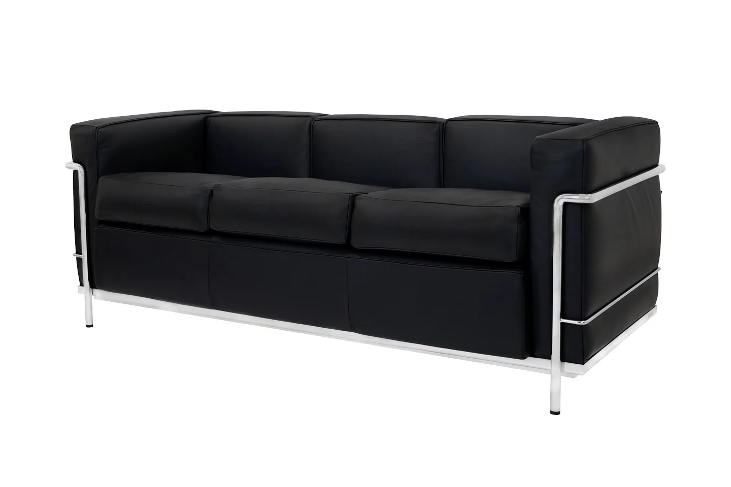 Cassina LC2 Le Corbusier 3-er Sofa Leder / Schwarz