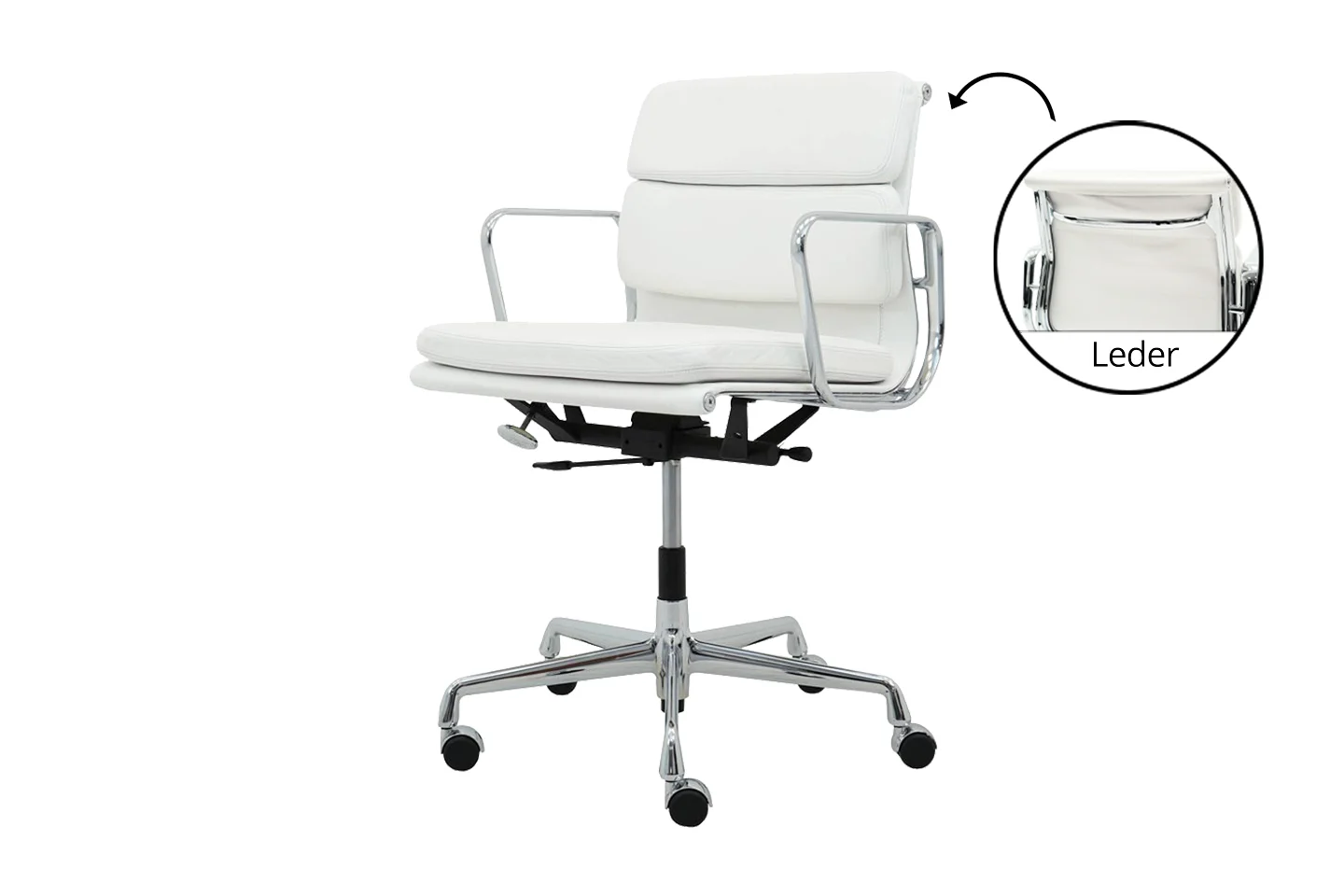 Vitra EA 217 Leder / Weiß / Creme