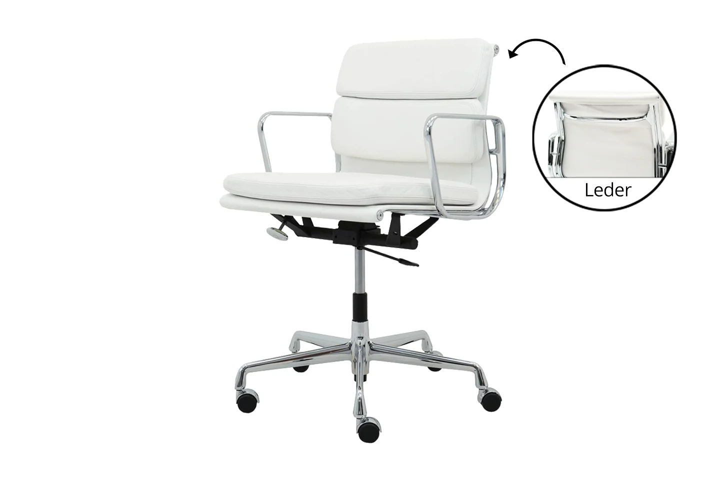 Vitra EA 217 Leder / Weiß / Creme