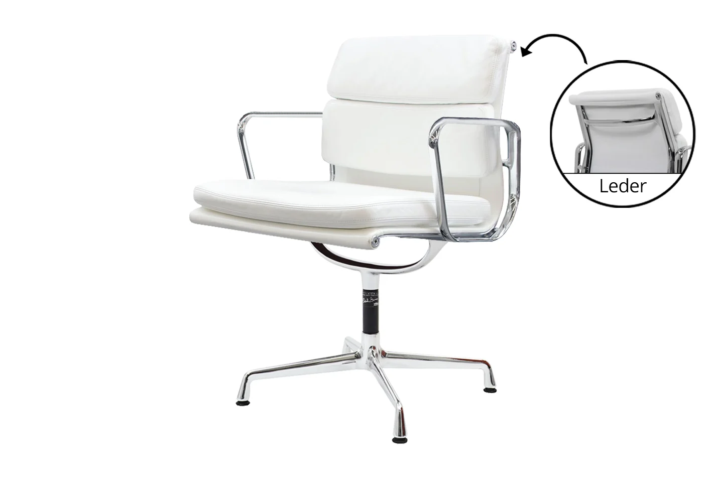Vitra EA 207 / 208 Leder / Weiß / Creme