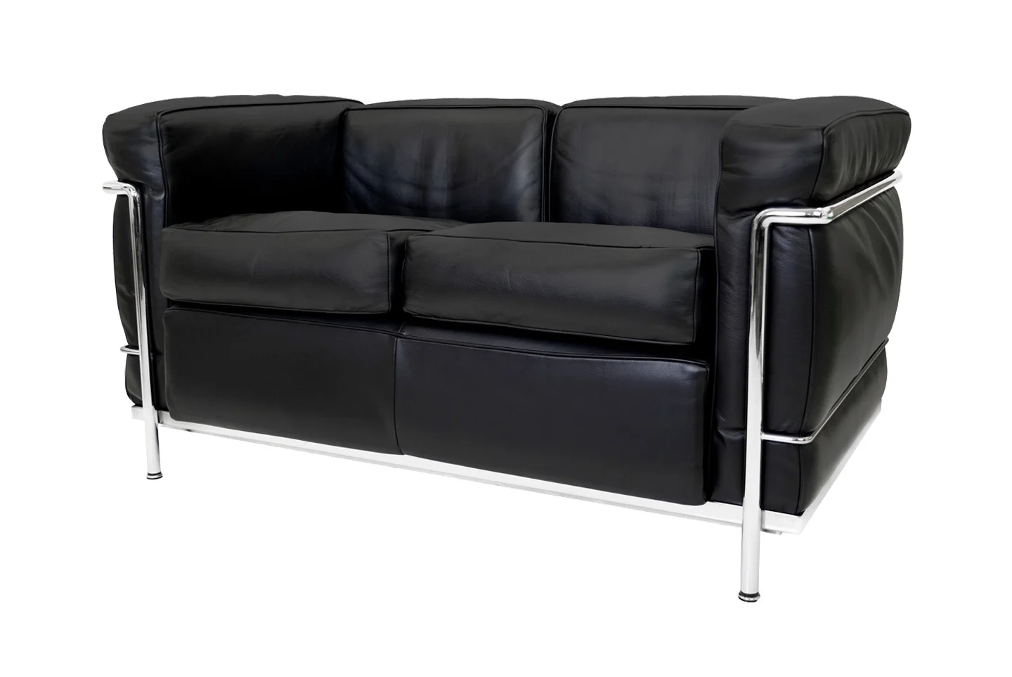 Cassina LC2 Le Corbusier 2-er Sofa Leder / Schwarz