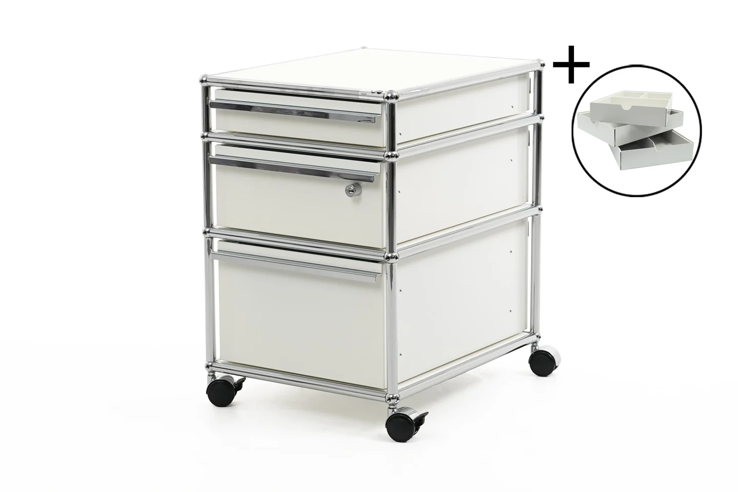 USM Haller Rollcontainer Reinweiß RAL 9010