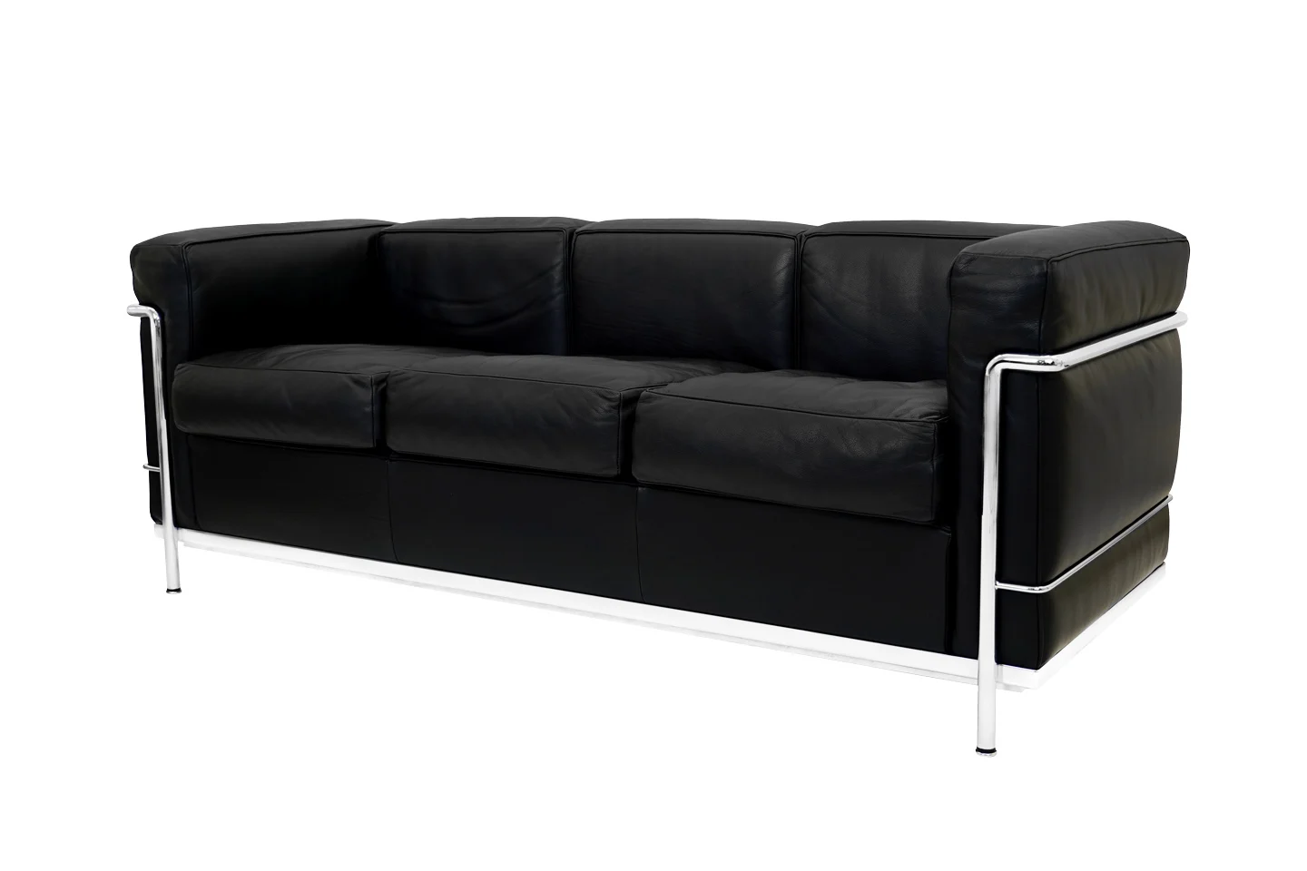 Cassina LC2 Le Corbusier 3-er Sofa Leder / Schwarz