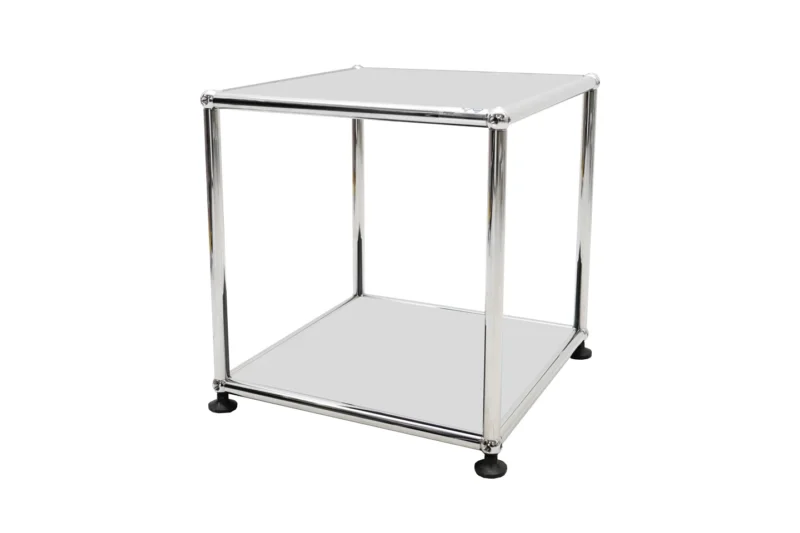 USM Haller Beistelltisch Glas / Lichtgrau RAL 7035 35 x 35 cm