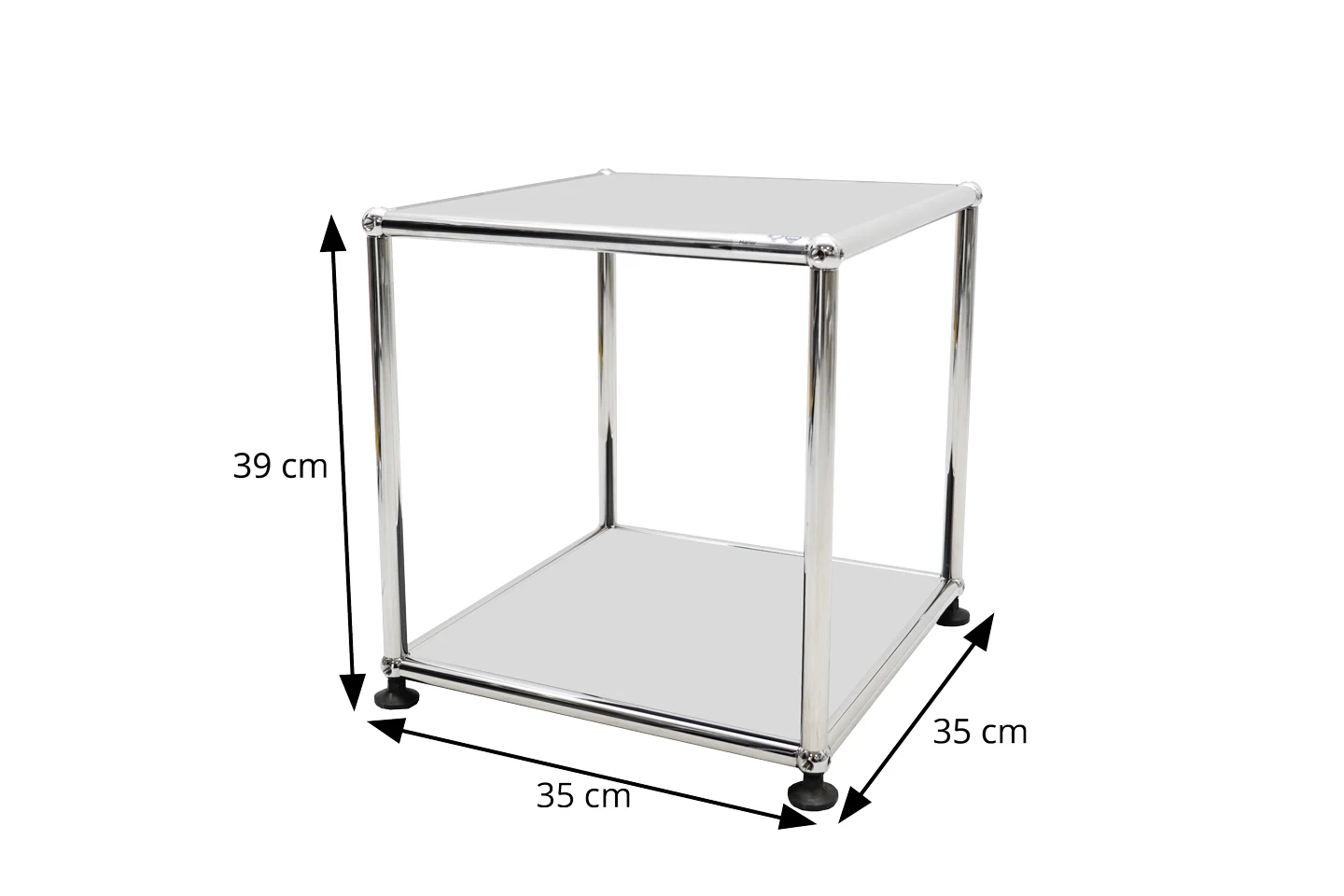 USM Haller Beistelltisch Glas / Lichtgrau RAL 7035 35 x 35 cm – Bild 3