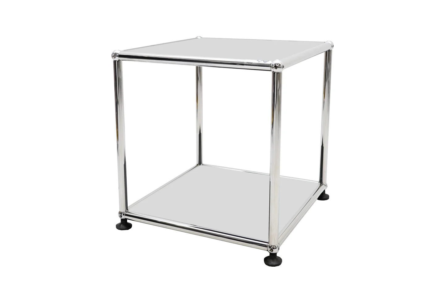 USM Haller Beistelltisch Glas / Lichtgrau RAL 7035 35 x 35 cm – Bild 2