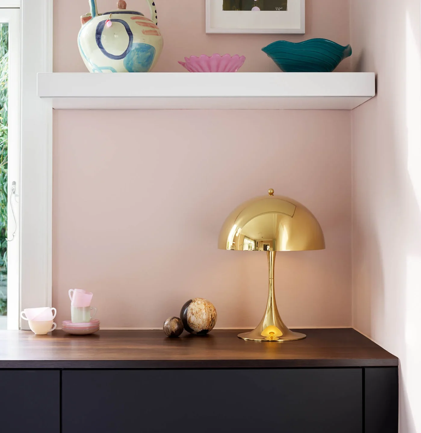 Louis Poulsen Panthella Mini 250 V2 Tischlampe / Messing metallisiert / Gold