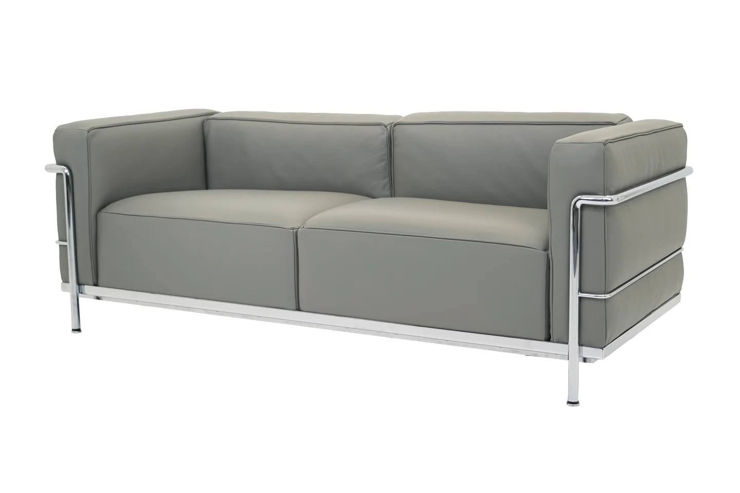 Cassina LC3 Le Corbusier 2-er Sofa Leder / Grau