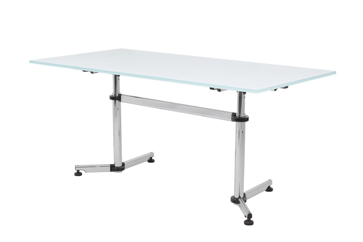 USM Kitos Schreibtisch Glas / Weiß 160 x 80 cm