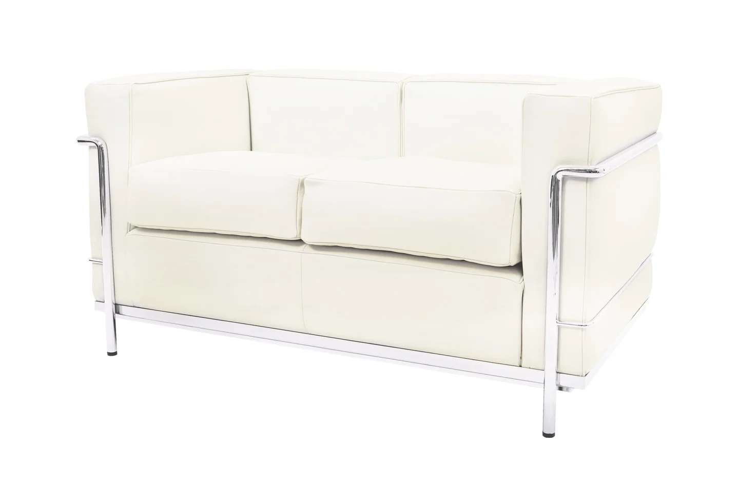 Cassina LC2 Le Corbusier 2-er Sofa Leder / Weiß / Bianco