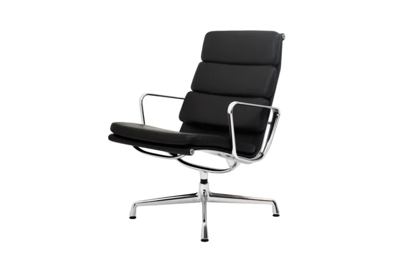 Vitra EA 215 Leder / Schwarz *nicht drehbar*