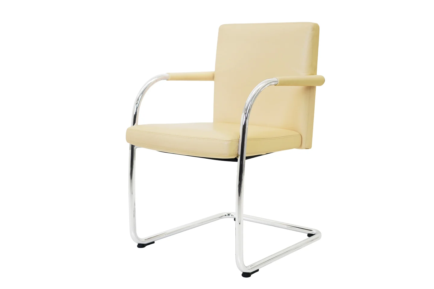 Vitra VisaSoft Freischwinger Leder / Beige *nicht stapelbar*