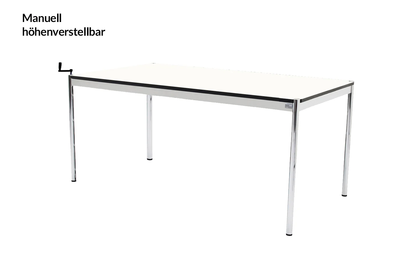 USM Haller Schreibtisch 175 x 75 cm höhenv. (bis 86 cm) Kunstharz / Weiß