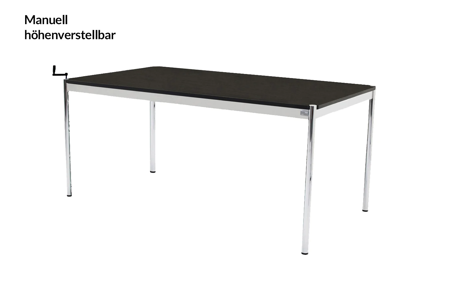 USM Haller Schreibtisch 175 x 75 cm höhenv. (bis 86 cm) Holz / Schwarz