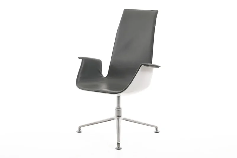Walter Knoll FK Konferenzstuhl Leder / Grau