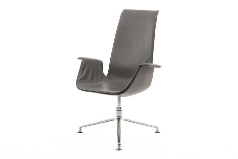 Walter Knoll FK Konferenzstuhl Leder / Grau *Sonderanfertigung*