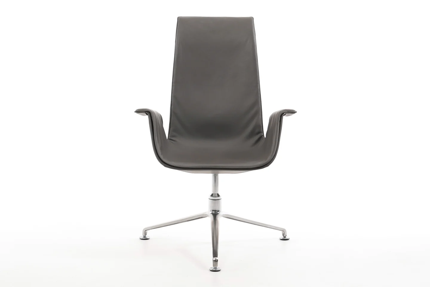 Walter Knoll FK Konferenzstuhl Leder / Grau *Sonderanfertigung*