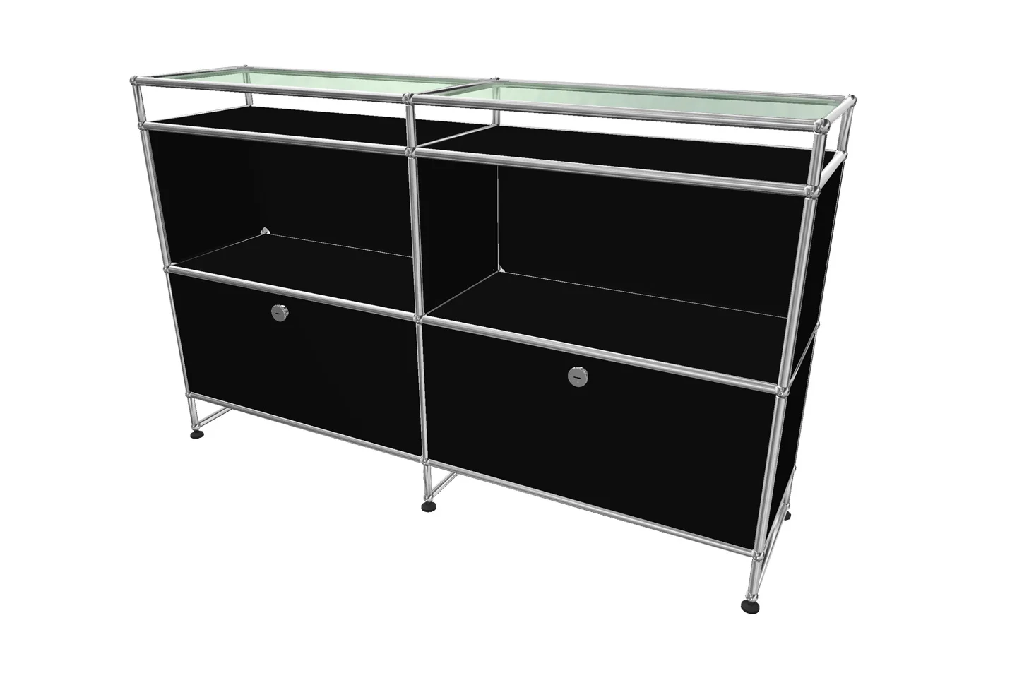 USM Haller Sideboard mit Sockel und Glastablaren