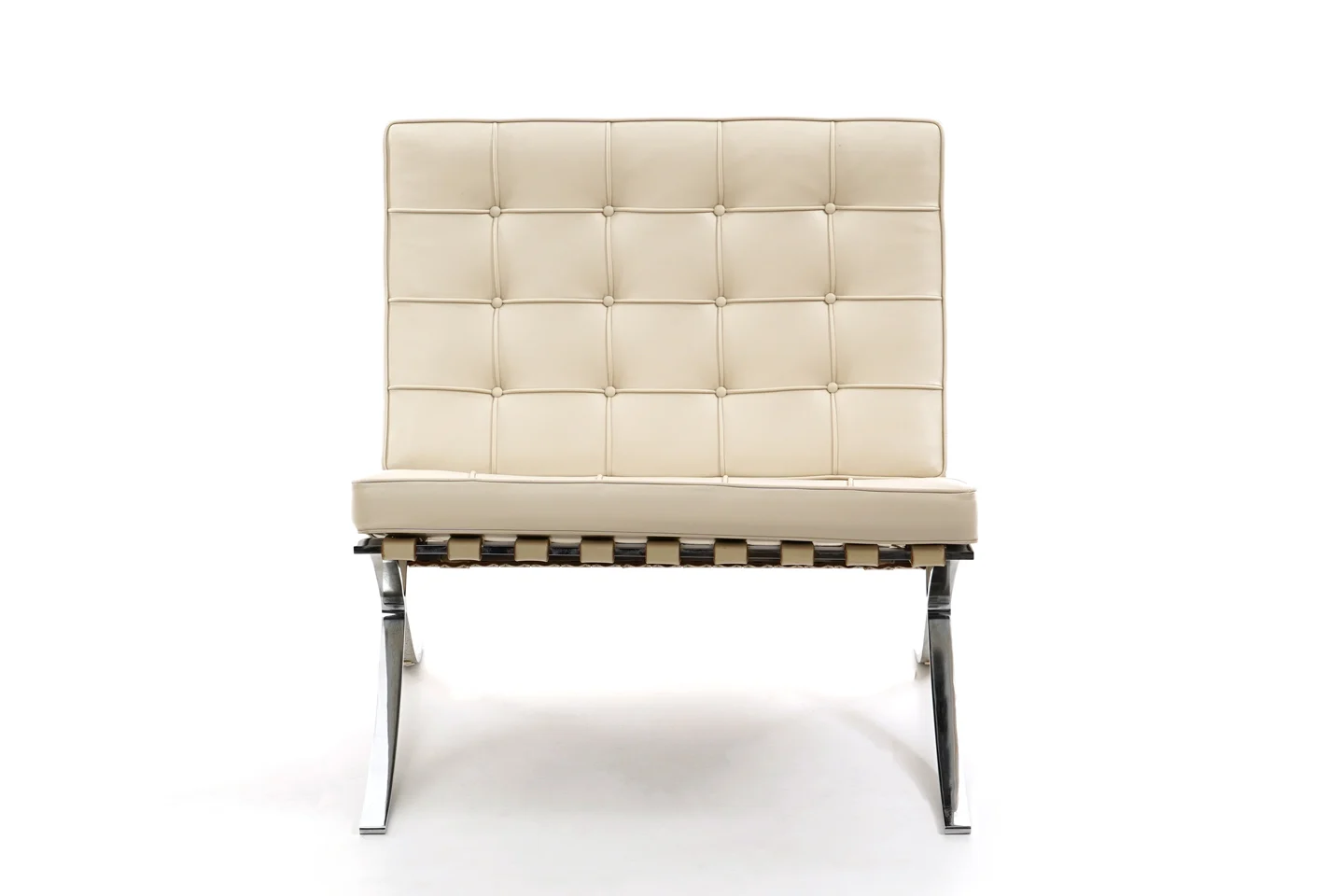 Knoll International Barcelona Sessel Leder / Hellbeige