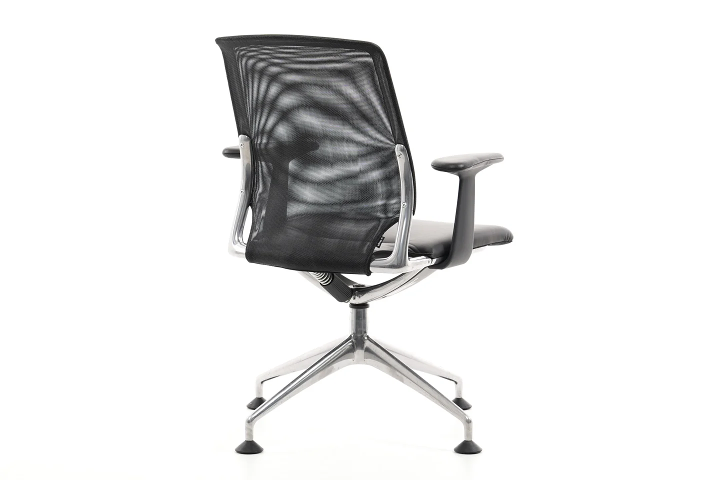 Vitra Meda Chair Besucherstuhl Netz / Leder / Schwarz