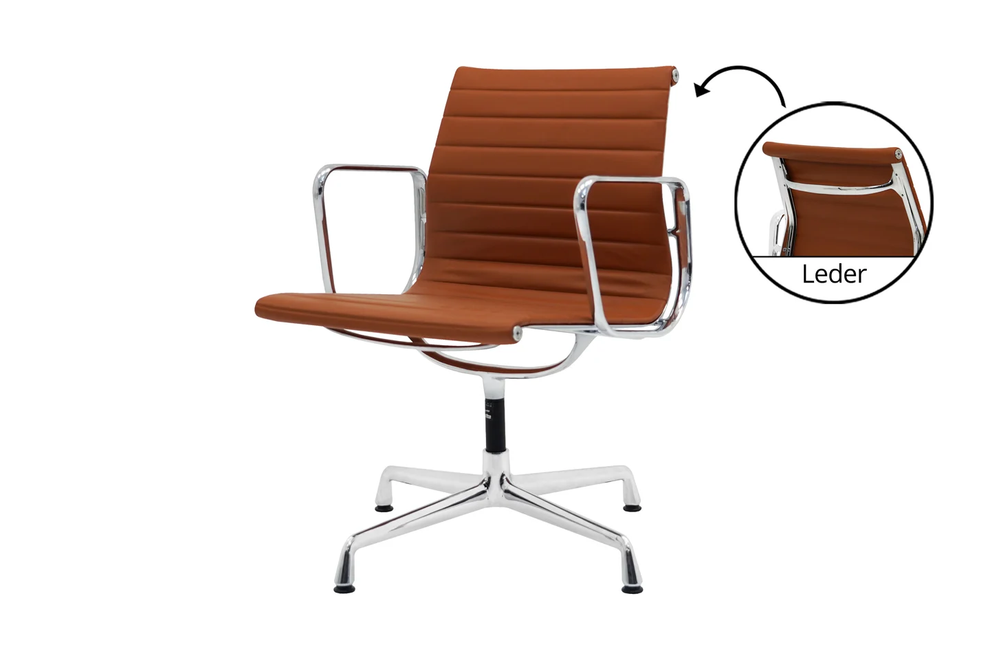 Vitra EA 108 Leder / Braun / Cognac *drehbar*