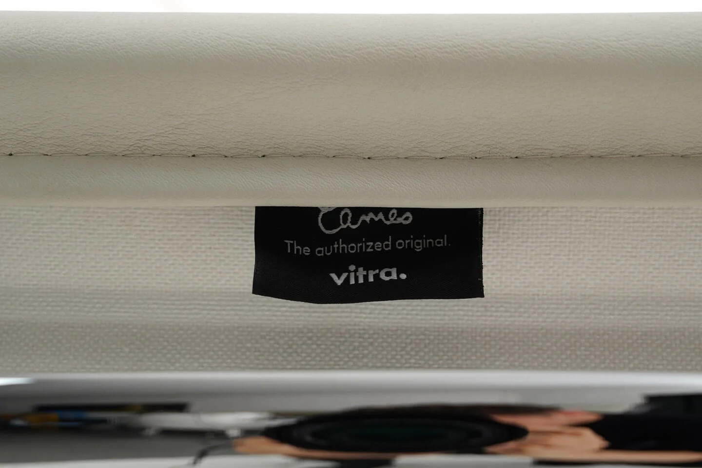 Vitra 108 Leder / Weiß / Hellgrau *drehbar*