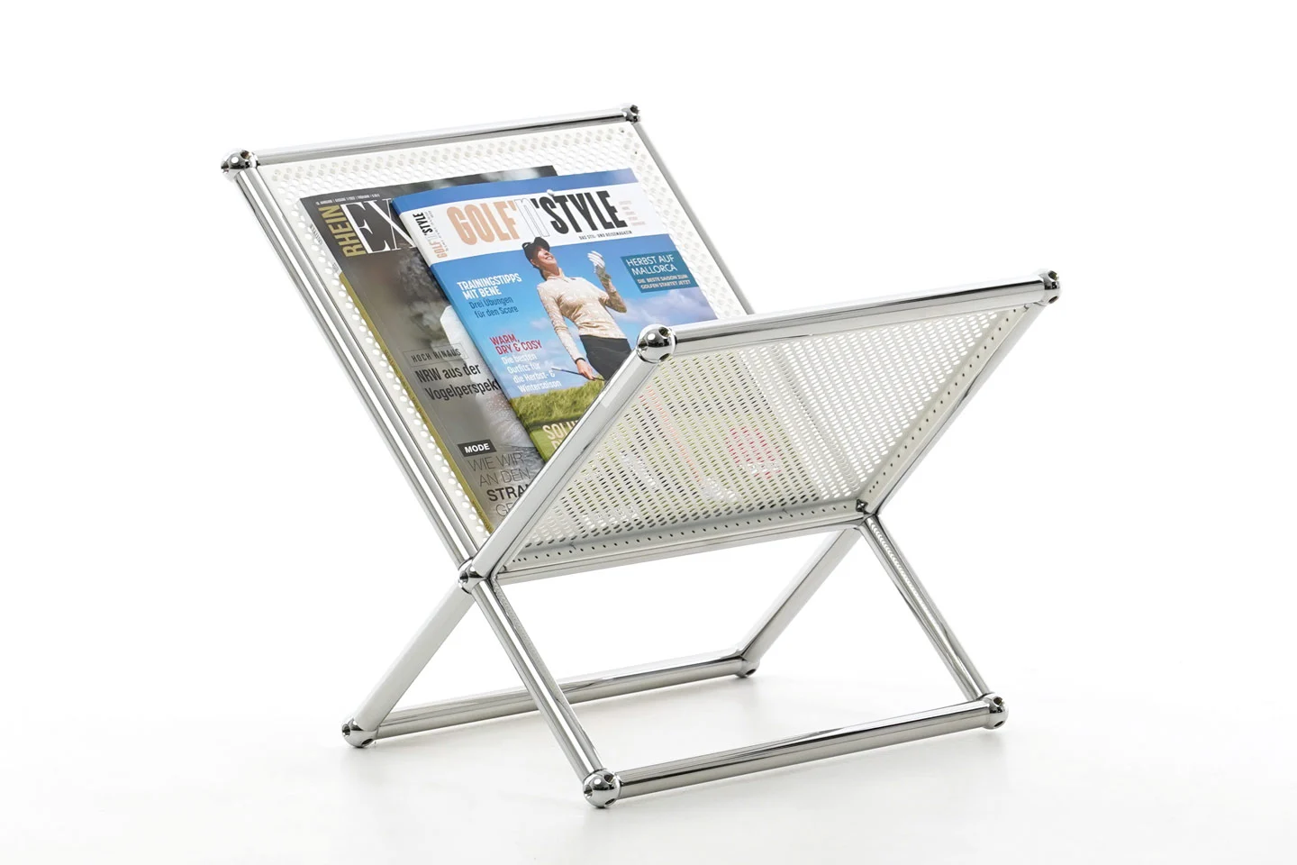 USM Haller Zeitungsständer Perforiert / Reinweiß RAL 9010