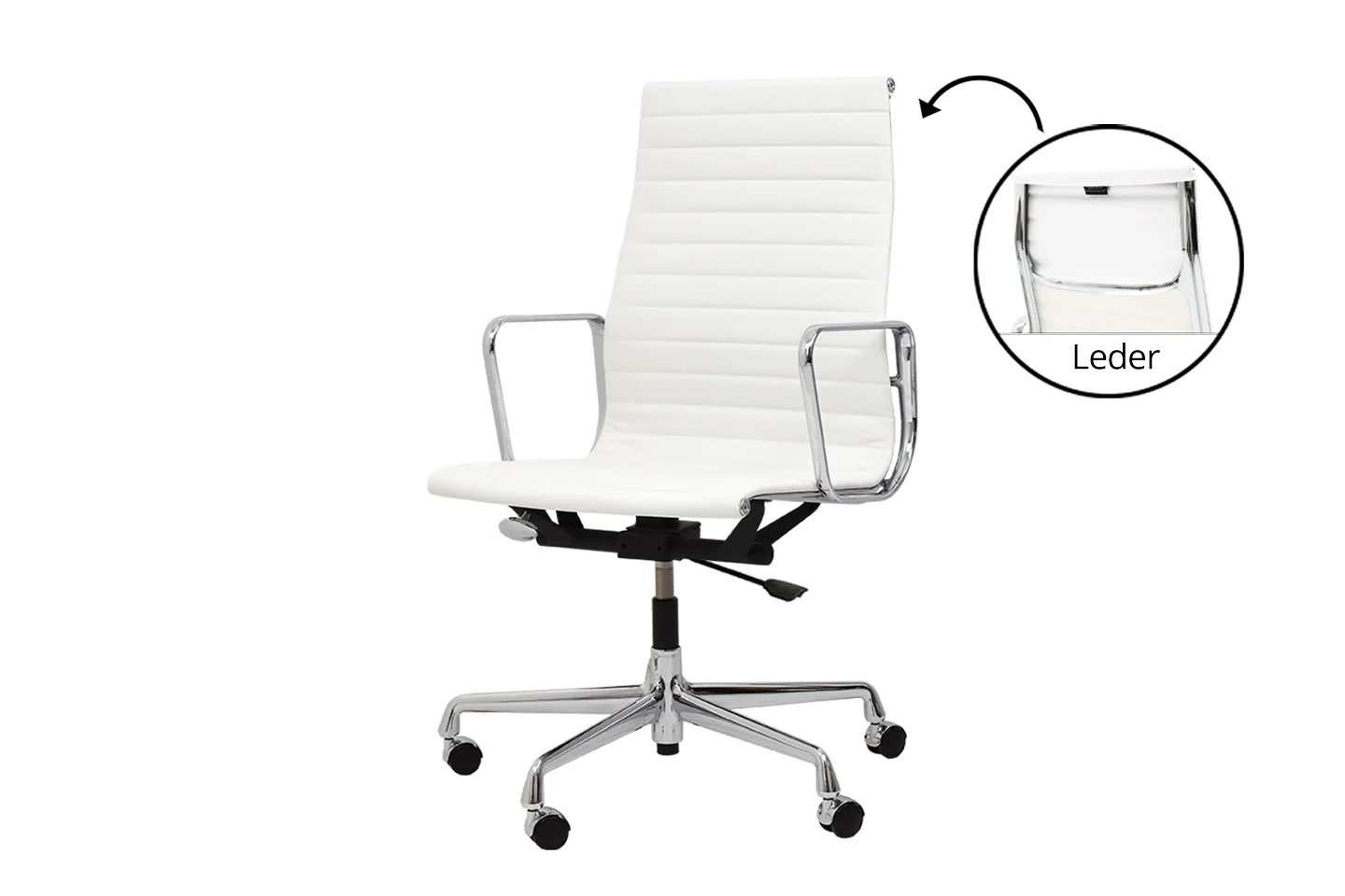 Vitra EA 119 Leder / Weiß