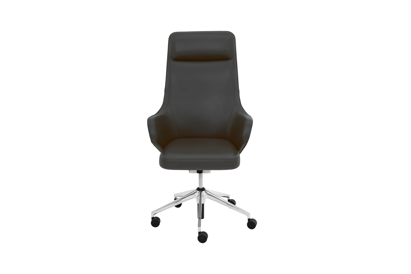 Vitra Grand Executive Highback Bürodrehstuhl Leder / Grau