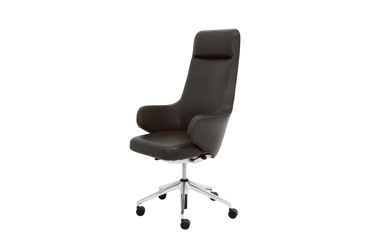 Vitra Grand Executive Highback Bürodrehstuhl Leder / Grau