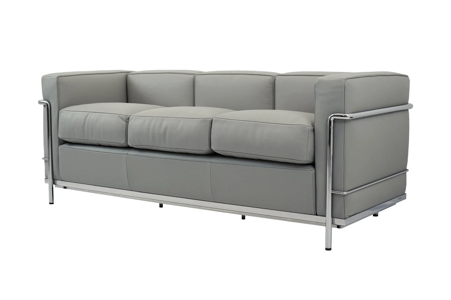 Cassina LC2 Le Corbusier 3-er Sofa Leder / Grau