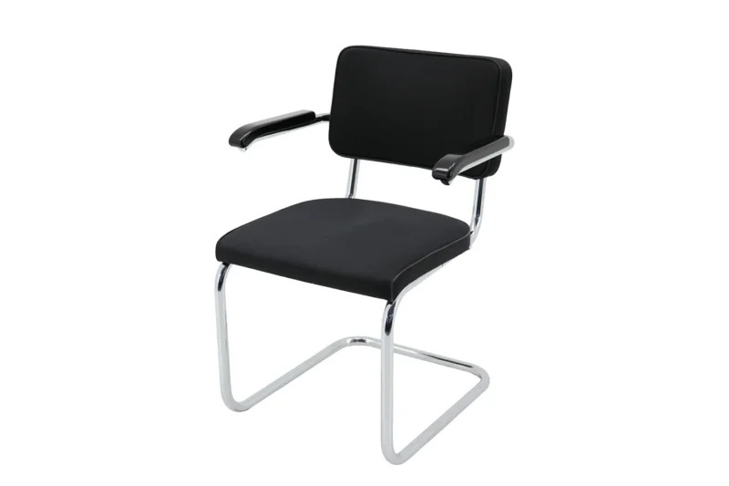 Thonet S 64 Freischwinger Stoff / Schwarz