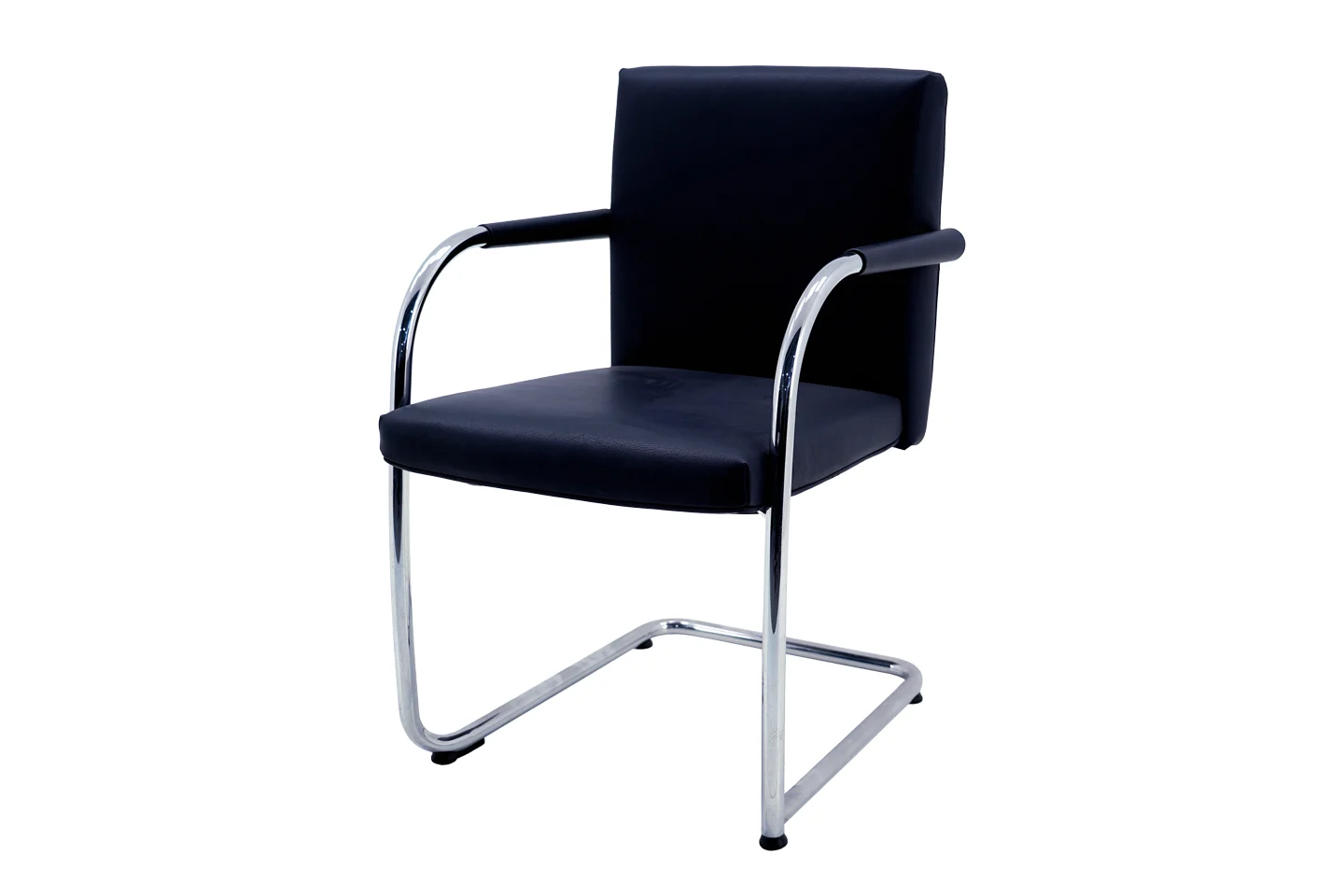 Vitra VisaSoft Freischwinger Leder / Dunkeblau *stapelbar*