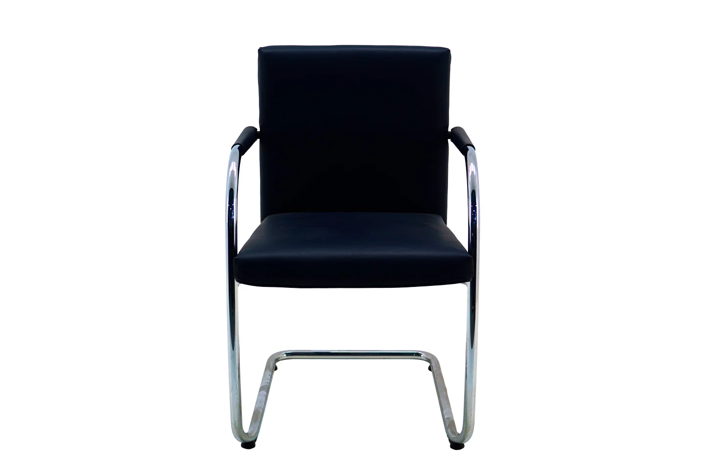 Vitra VisaSoft Freischwinger Leder / Dunkeblau *stapelbar*