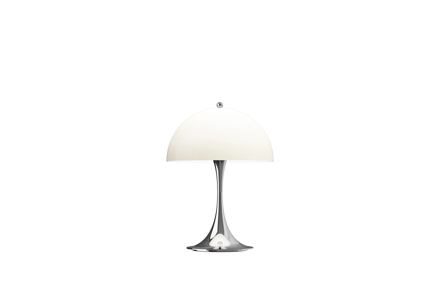 Louis Poulsen Panthella V3 Mini 250 Portable (In- & Outdoor) Tischlampe / Chrome Opal Beige