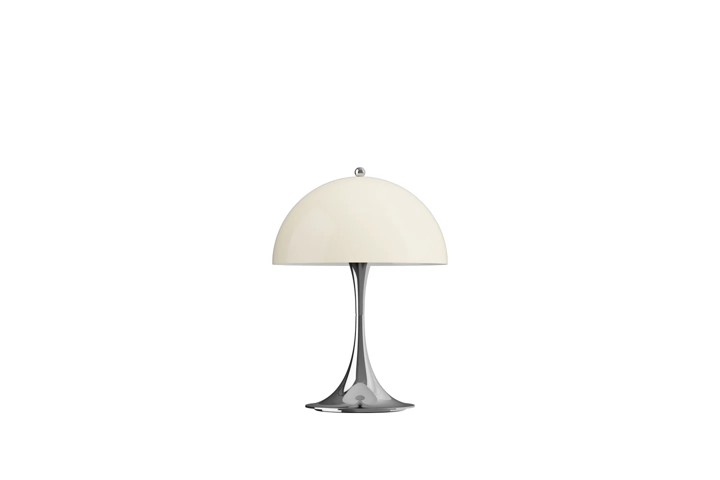 Louis Poulsen Panthella V3 Mini 250 Portable (In- & Outdoor) Tischlampe / Chrome Opal Beige