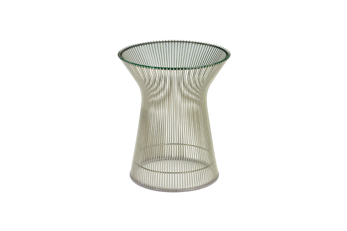 Knoll International Platner Beistelltisch mit Klarglas Ø 40 cm