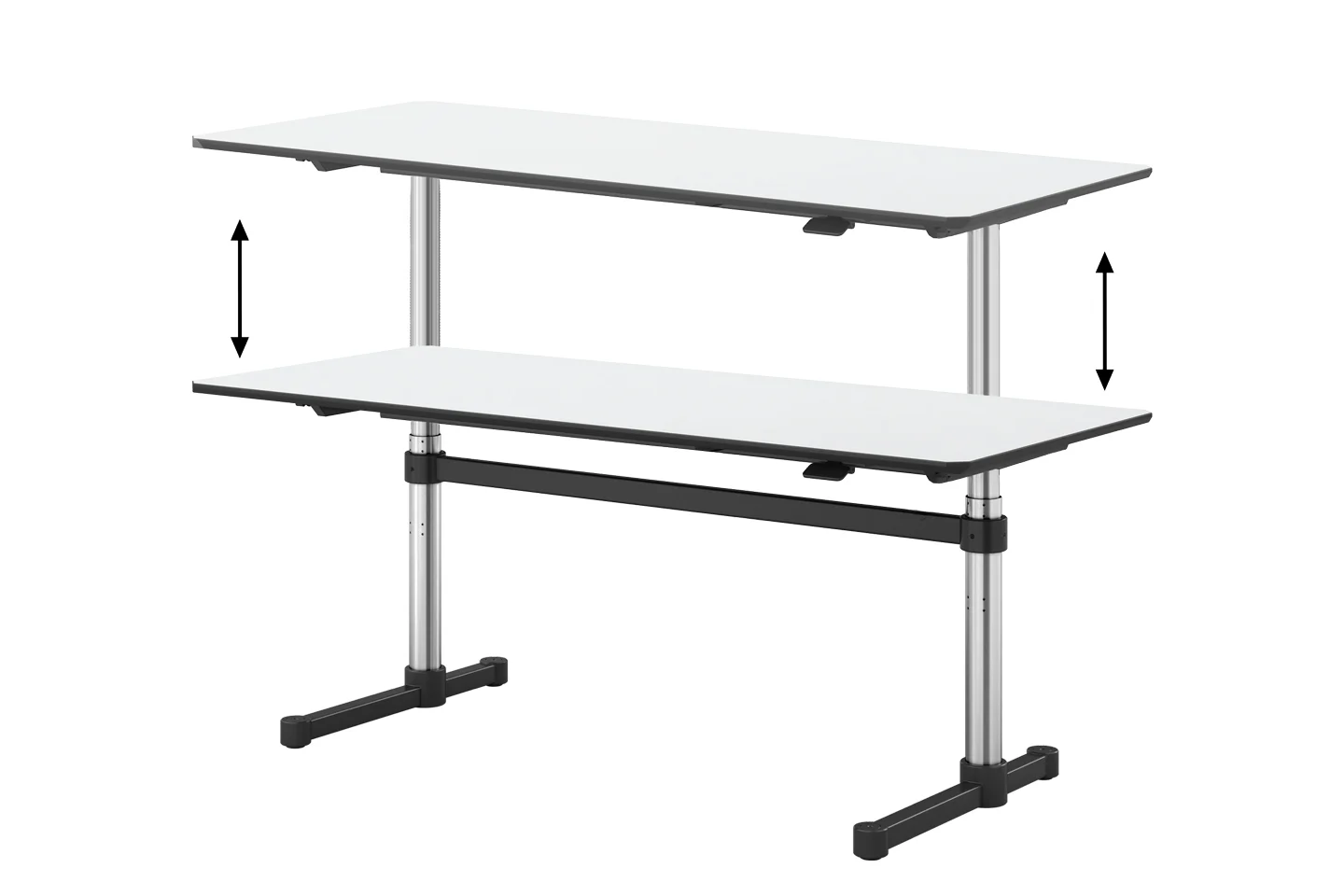 USM Kitos M - man. höhenverstellbarer Schreibtisch Kunstharz / Weiß 180 x 80 cm
