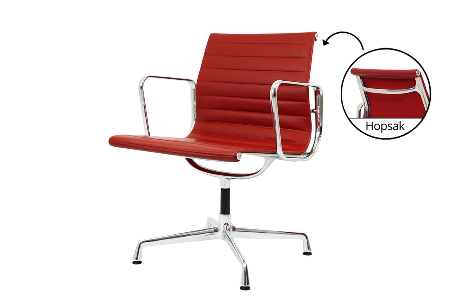 Vitra EA 107 / 108  Leder / Rot