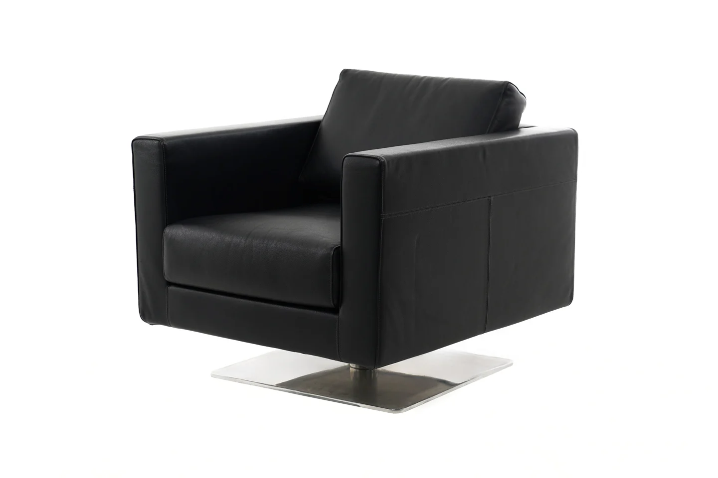 Vitra Park Swivel Armchair Sessel Leder / Schwarz – Bild 1