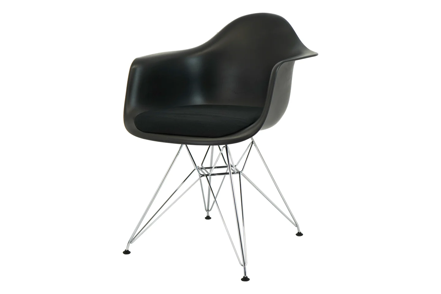 Vitra Eames DAR Stuhl Stoff / Dunkelgrau / Schwarz