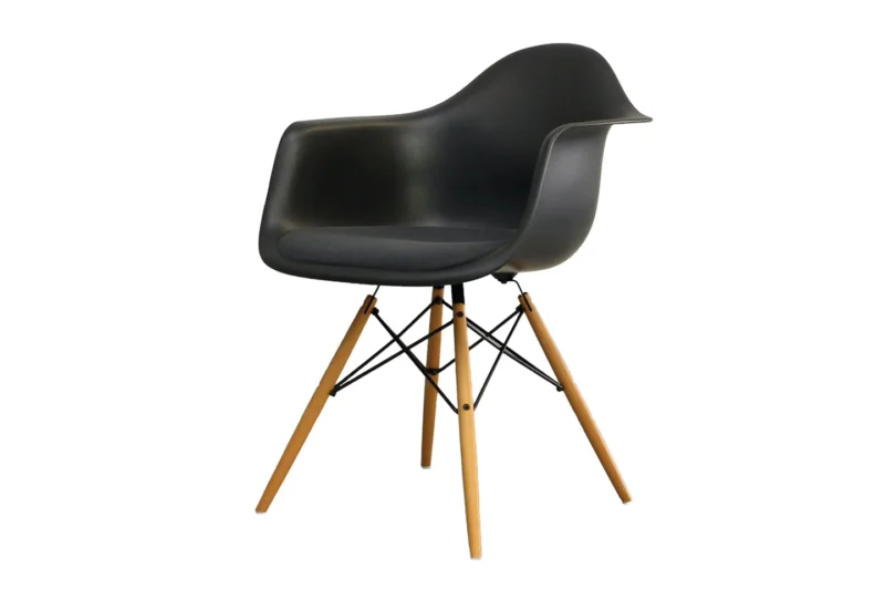 Vitra Eames Plastic Armchair DAW Kunststoff / Dunkelgrau