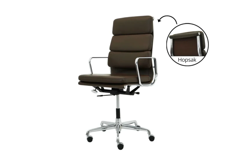 Vitra EA 219 Leder / Braun *mit arret. Wippfunktion*