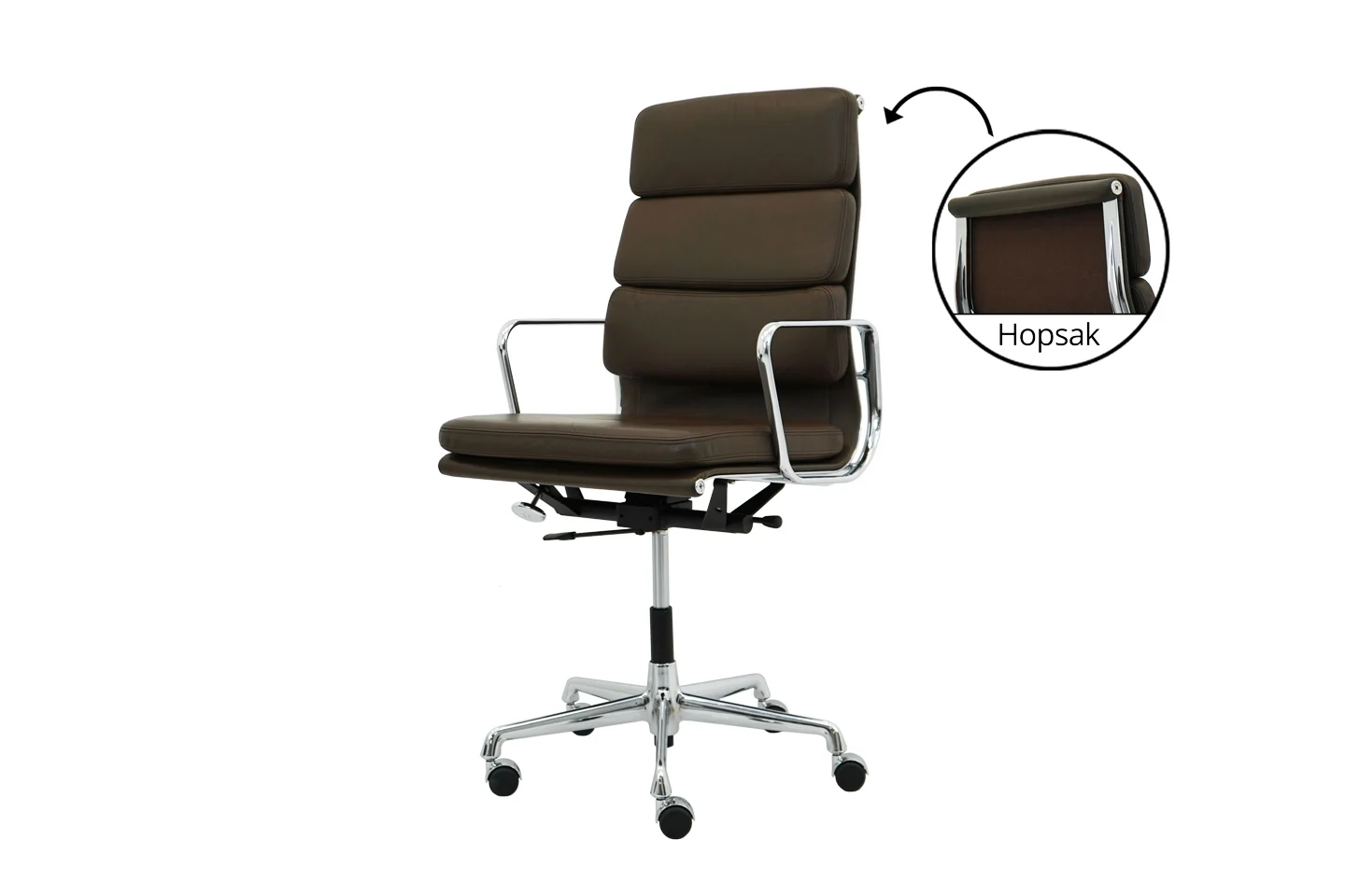 Vitra EA 219 Leder / Braun *mit arret. Wippfunktion*